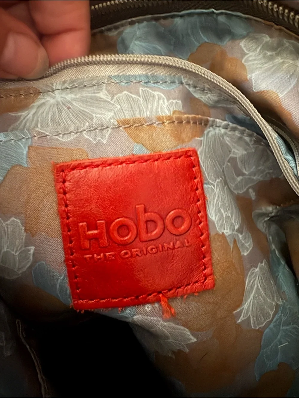 HOBO Gray Leather Hobo Bag